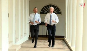 Obama et Biden bougent leurs corps pour Michelle Obama