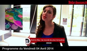 La Speakerine totalement fan des dominos... ou pas ! (programmes du 4 avril)