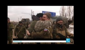 UKRAINE - Les séparatistes pro-Russes fêtent leur victoire sur Debaltseve