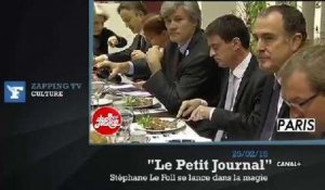 Zapping TV : Stéphane Le Foll tente de cacher une bouteille de vin