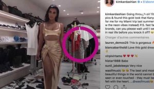 PHOTO. Kim Kardashian fait sensation dans une robe sexy dorée, créée par... Kanye West