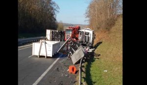 Un camion se couche sur l'A26, circulation coupée dans le sens Reims-Calais