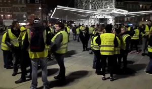 Rassemblement nocturne des gilets jaunes à Dunkerque