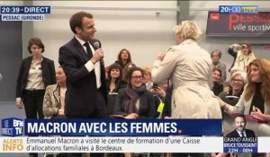 Une femme "gilet jaune" interpelle vivement Emmanuel Macron, en Gironde