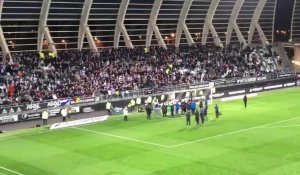 Scène de joie après la victoire d'Amiens face à Nîmes 