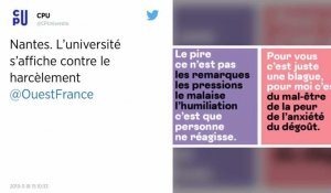 Nantes. L'université s'affiche contre le harcèlement