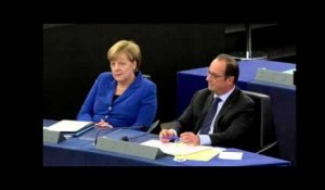 On a recréé la passe d&#39;armes entre François Hollande et Marine Le Pen à Strasbourg