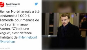 Morbihan. 1 000 € d'amende pour avoir menacé de mort le président de la République