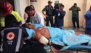 Affrontements Venezuela/Brésil: Transport de blessés à l'hôpital