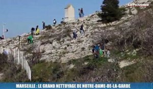 Marseille : le grand nettoyage de Notre-Dame-de-la-Garde