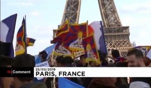 Manifestation à Paris pour le respect des droits de l'homme en Chine