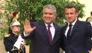 Macron reçoit le président colombien, Ivan Duque, à l'Elysée