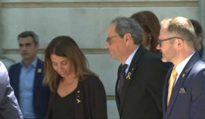 Le président de la région Catalogne, Quim Torra, arrive à la Cour suprême espagnole