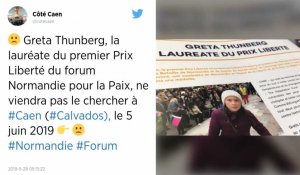 Normandie pour la paix. Greta Thunberg, lauréate du Prix Liberté, ne viendra pas le chercher