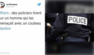 Paris. Un homme menace une patrouille de police avec un couteau.