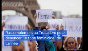 Rassemblement au Trocadéro pour dénoncer le 100e féminicide de l'année
