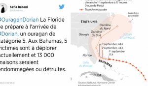 Dorian : Au moins cinq morts aux Bahamas, l'ouragan rétrogradé en catégorie 3
