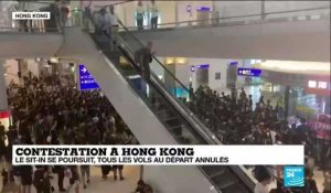 Contestation à Hong Kong : le sit-in se poursuit, tous les vols au départ annulés
