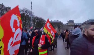 Fin de manifestation Place de la République à Lille contre la réforme des retraites
