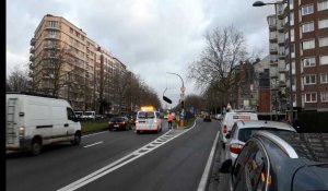 Tempête Ciara: un feu rouge menace de tomber près du tunnel Montgomery à Bruxelles