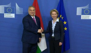 Bruxelles: Ursula von der Leyen reçoit le premier ministre hongrois Viktor Orban
