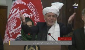 Aghanistan: le président sortant Ashraf Ghani célèbre sa réélection avec ses partisans