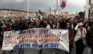 Grèce: manifestation à Lesbos contre un nouveau camp de migrants
