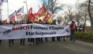 Rodez: manifestation du personnel de Bosch pour dénoncer les suppressions d'emplois