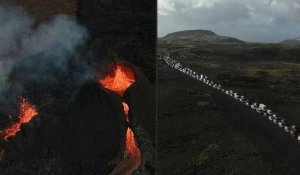 Islande : afflux de spectateurs pour une éruption volcanique