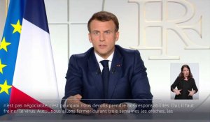 Macron: fermeture des écoles pour 3 semaines, vacances de printemps unifiées