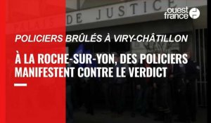 VIDEO. La Roche-sur-Yon : des policiers manifestent devant le tribunal