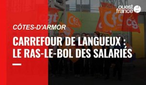 Manifestation de salariés de Carrefour à Langueux