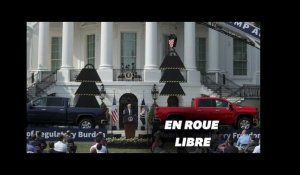 Trump invite deux pickups et une grue pour faire campagne à la Maison Blanche