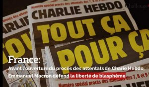 France: Avant l'ouverture du procès des attentats de Charlie Hebdo,  Macron défend la liberté de blasphème 