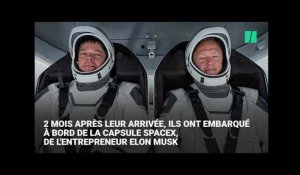 A bord de la capsule SpaceX, deux astronautes américains en route pour la Terre