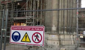 Travaux à l'interieur de Notre-Dame de Reims