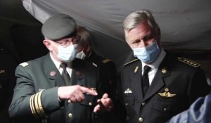 Le Roi à la rencontre de la composante médicale de l'armée en exercice à Marche-en-Famenne