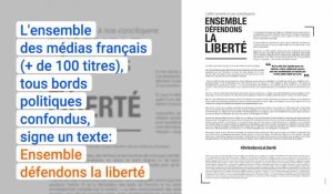 "Ensemble défendons la liberté", la lettre ouverte des médias français