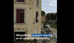 Inondations dans l'Aude: Villegailhenc toujours meurtri, un an après
