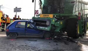 Monceau-le-Neuf-et-Faucouzy : face à face entre une voiture et une moissonneuse-batteuse, une conductrice gravement blessée 