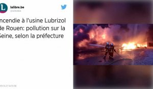 Incendie de l'usine Lubrizol à Rouen. Des galettes d'hydrocarbures apparaissent sur la Seine