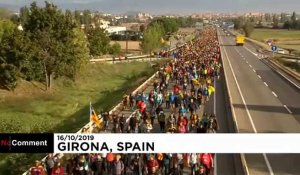 Catalogne : les indépendantistes en marche contre la condamnation de leurs dirigeants
