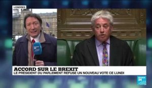 Brexit : le président du Parlement britannique refuse un nouveau vote