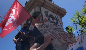 Manifestation à La Réunion en marge de la visite d'Emmanuel Macron