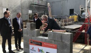 Brest. Pose de la première pierre de l'îlot D du plateau des Capucins