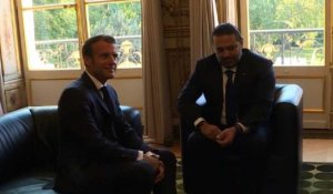 Emmanuel Macron reçoit Saad Hariri à l'Elysée