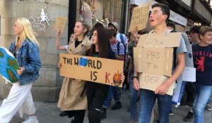 Une centaine de lycéens manifestent pour le climat à Lannion