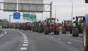 Calais:action des agriculteurs sur l'A16.