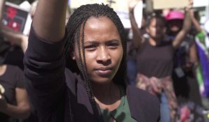 Manifestation contre les violences faites aux femmes à Johannesburg