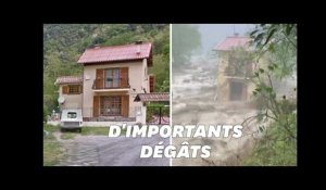 Ces images avant/après montrent l'ampleur des destructions dans les Alpes-Maritimes